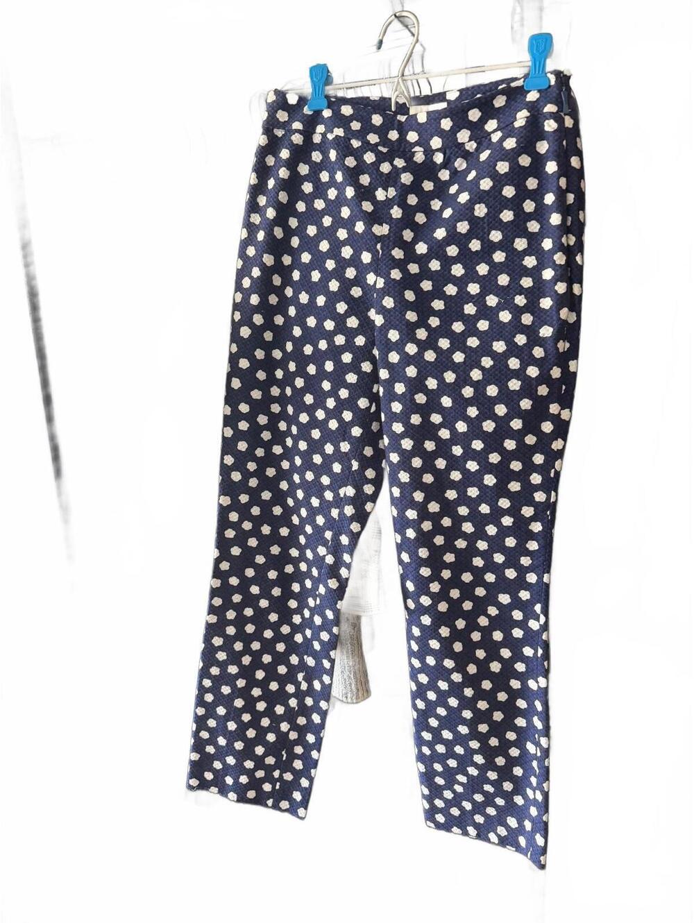 Kate Spade New York Navy Blue Polka Dot Cropped Pants
